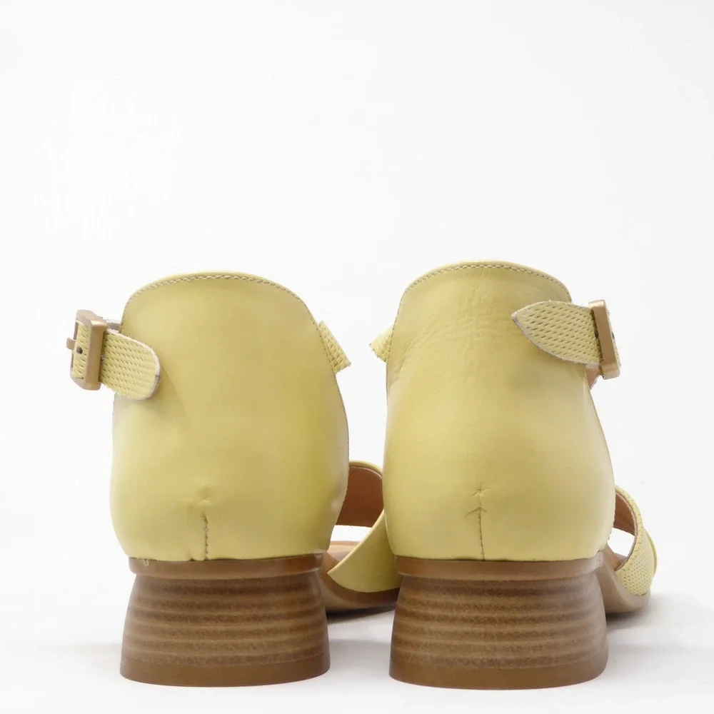 Miz Mooz Fionna Womens Sandals Yellow Leather Ankle Strap Size 41 / 9.5-10